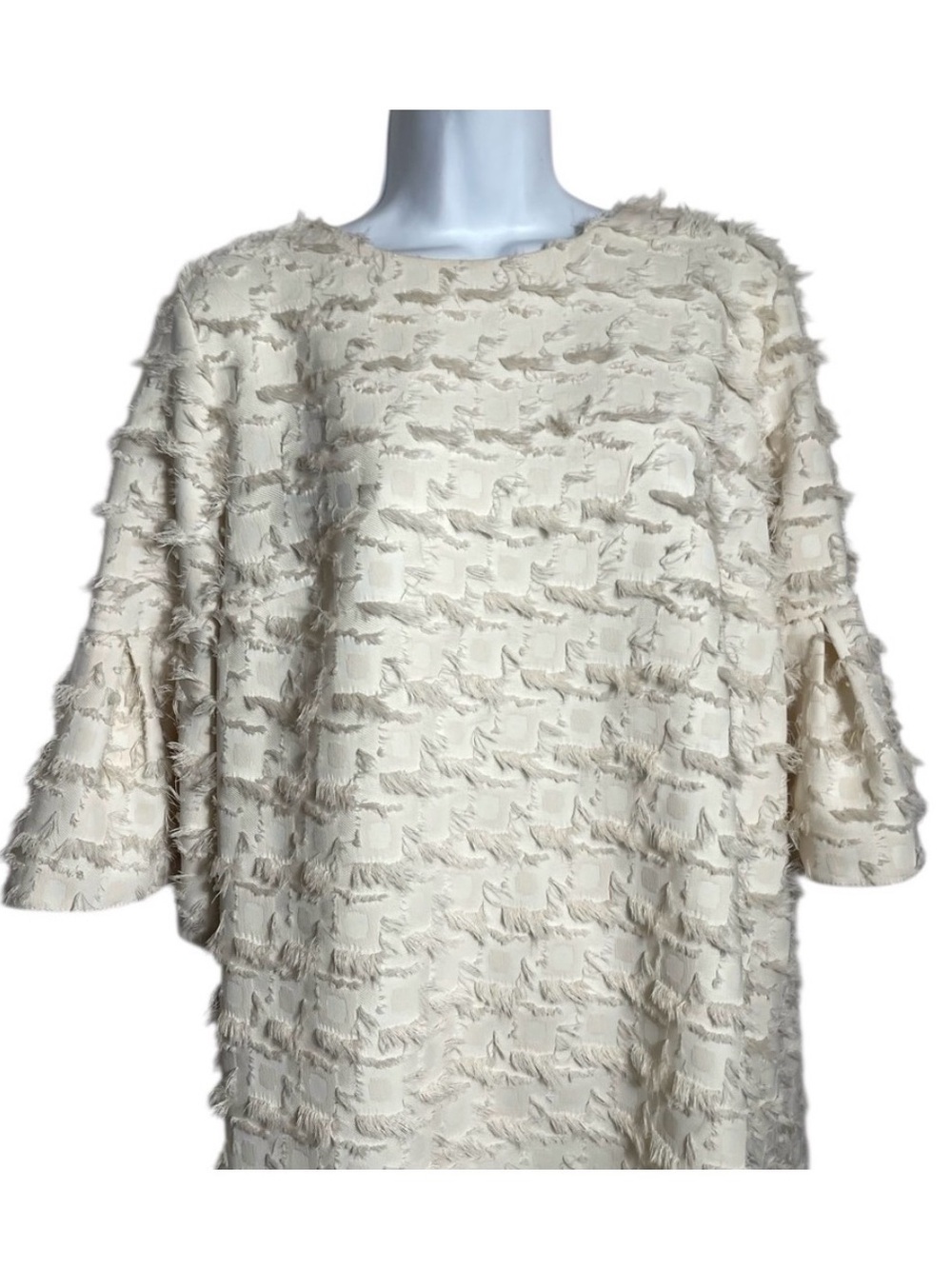 River Island Dress Size 14 Elegant Cream Textured Dress PERFECT ❤️
(Bin 8) - Picture 3 of 7